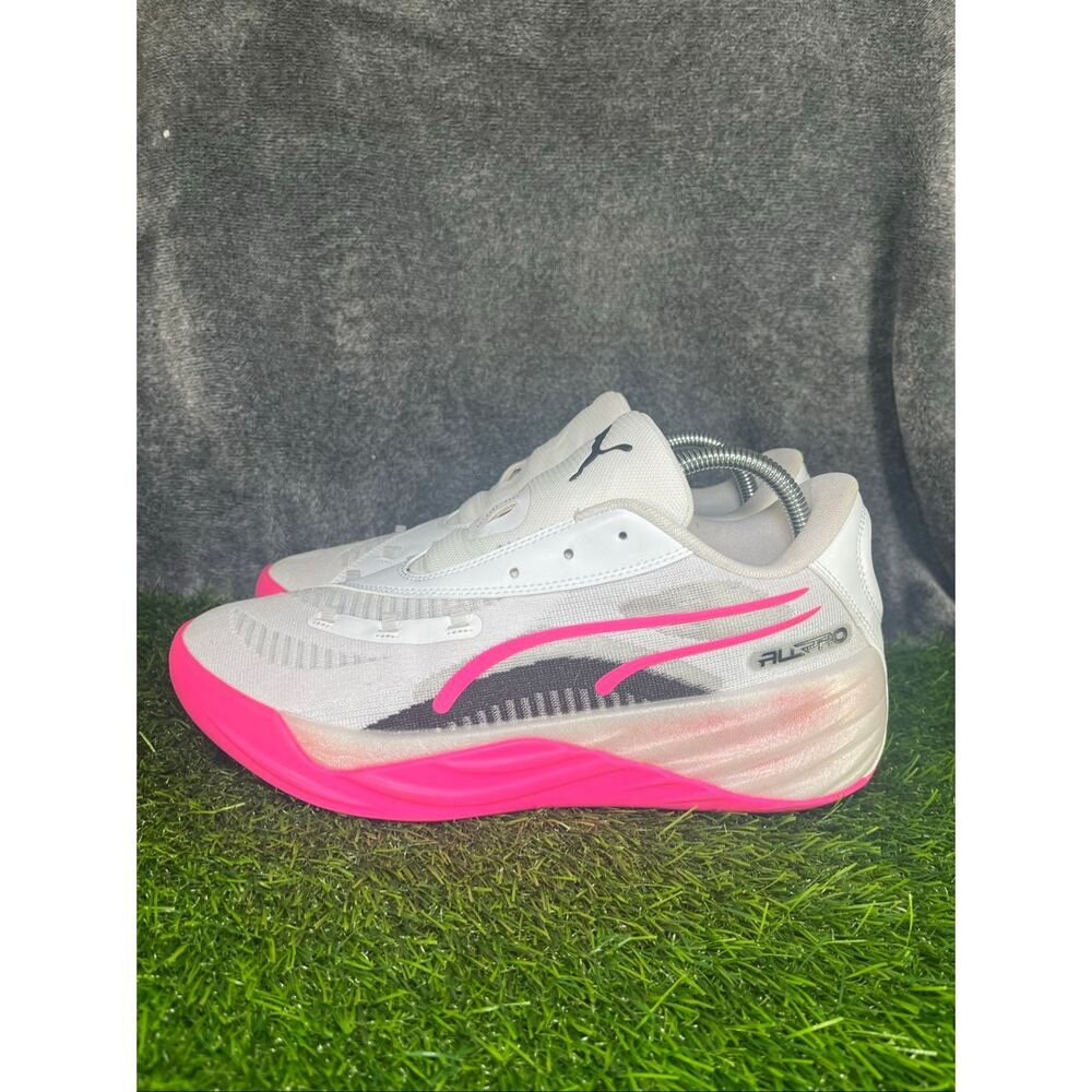 Puma All-Pro Nitro Men’s 8.5 White Pink Basketball Shoes 309689-01